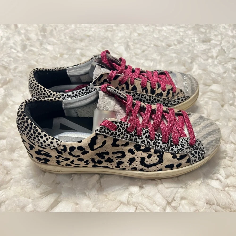 P448 John B Animal Print Court Sneakers Tennis Shoes Mixed Print Women’s Size 9 - Picture 3 of 9